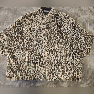 Dennis By Dennis Basso Womens Faux Fur Half Sleeve Coat Sz MED, Pockets